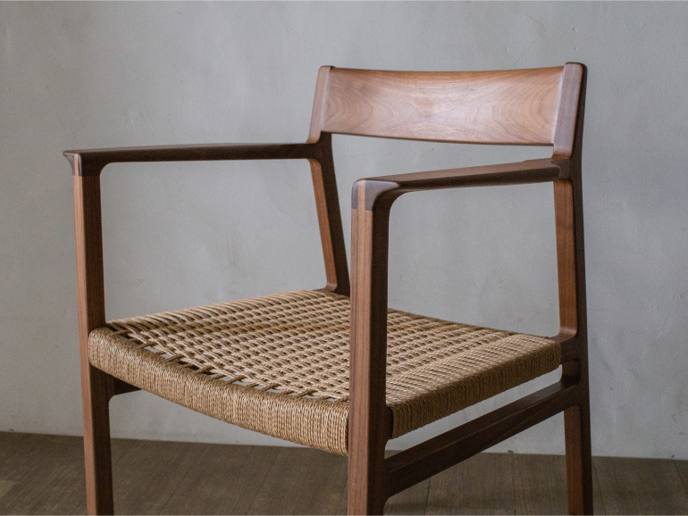 CH03 dining chair walnut paper cord